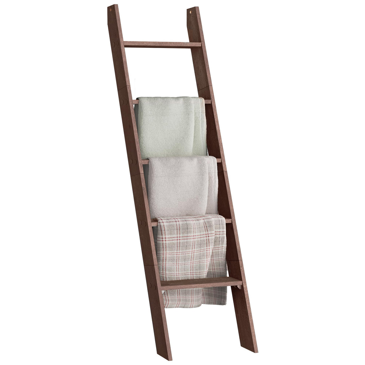 VASAGLE 5-Tier Blanket Ladder, Modern Basic Ladder Shelf - Image 1