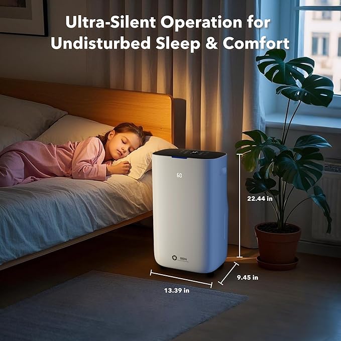 5000 Sq Ft Dehumidifier for Basement with Drain Hose, 80 Pint/Day (Standard 53 Pint/Day), Smart Humidity Control, 1.71-Gallon Water Tank, 24h Timer for Home, Bedroom, Bathroom