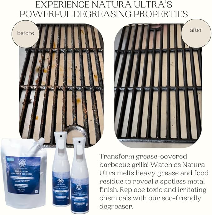 Multi-Surface Cleaner & Degreaser, Home and Kitchen degreasing; Spray for Glass, Countertops, Appliances, and Floors - Eco-Friendly and Non- Toxic Cleaner & Degreaser (Unscented)