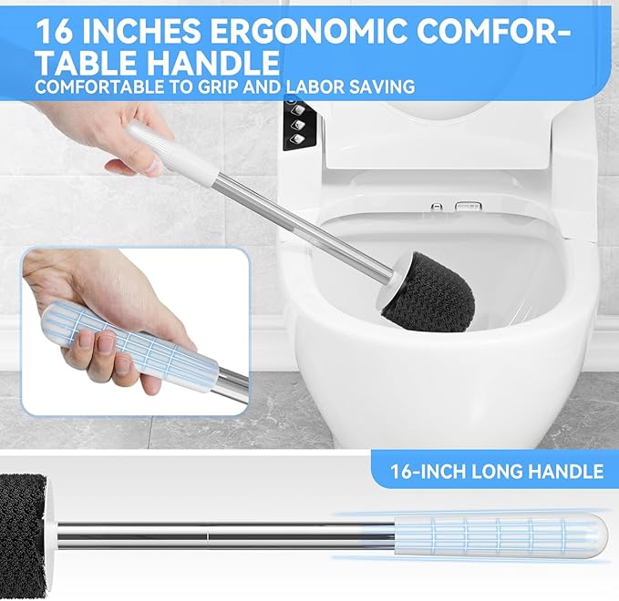 Toilet Brush and 2 Pack Toilet Plunger Combo, Plungers for Bathroom Heavy Duty for 5.7-inch Toilet Drain,Space Saving Toilet Bowl Brush Durable Bristles Toilet Scrubber for Bathroom Clean