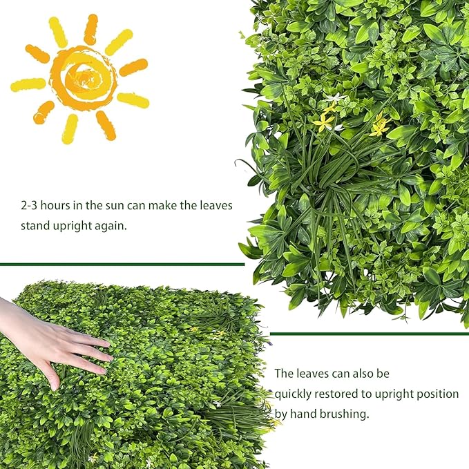 Artificial Plant Wall Roll: 4FT X10FT (40 sqft) UV-Anti Ivy Privacy Fence Screen Faux Greenery Panels Backdrop Boxwood Ivy Vine Leaf Hedge Fence for Indoor Outdoor Green Decor
