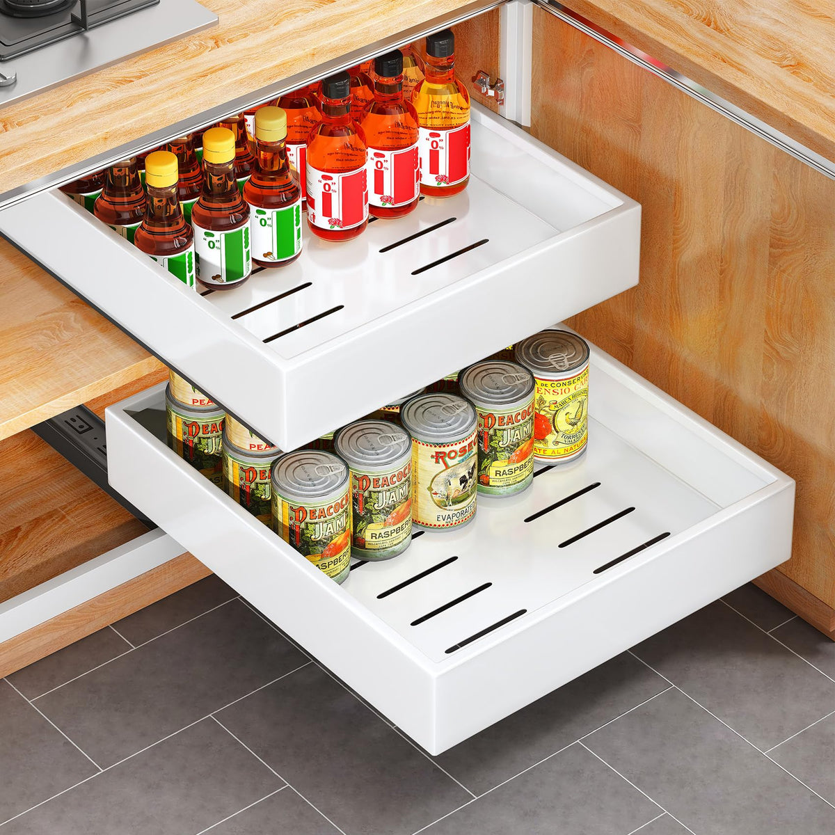 2Pack Pull out Cabinet Organizer, 21"Deep - Image 1