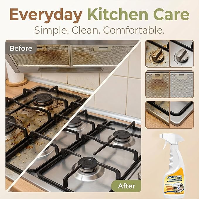 Multi-purpose Heavy Grime Duty Cleaner, Multi-purpose Heavy Oil Stain Cleaner Kitchen, For Range Hood, Oven, Pots