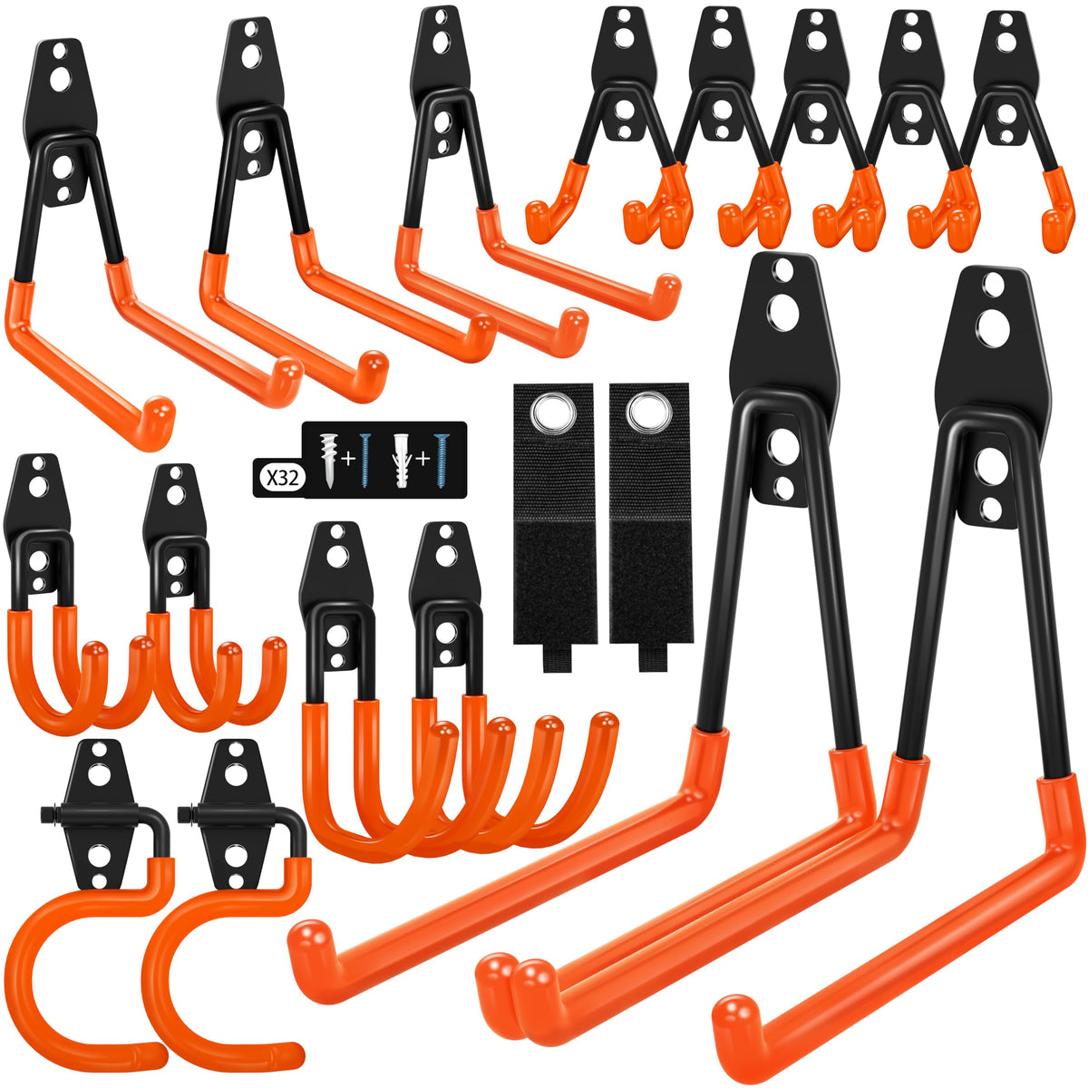 18 Pack Garage Hooks Heavy Duty - Anti-Slip Coating - Image 1
