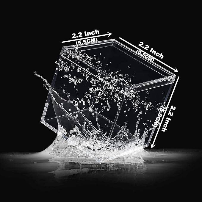 Acrylic Box Clear Boxes 12 Packs Acrylic Dispaly Box with Lid Valentine's Day Party Favor Gift Boxes Wedding Male Birthday Decorative Box Jewelry Storage Container Treat Box