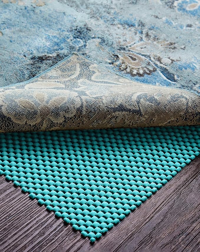 Veken 4x6 Ft Rug Pad Gripper for Hardwood Floors, Non Slip Cyan Rug Pads for Area Bedroom Rugs, Thick Rug Grippers for Tile Floors, Under Carpet Anti Skid Mat, Keep Your Rugs Safe and in Place