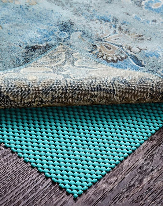 Veken 2x3 Ft Rug Pad Gripper for Hardwood Floors, Non Slip Cyan Rug Pads for Area Rugs, Thick Rug Grippers for Tile Floors, Under Carpet Anti Skid Mat, Keep Your Rugs Safe and in Place
