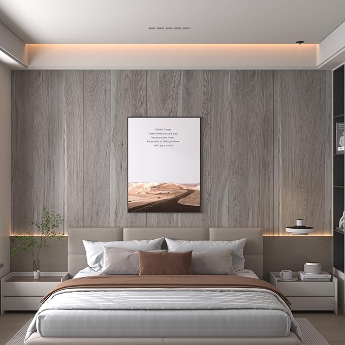 Light Wood Contact Paper Oak Contact Paper for Countertops Grey Faux Wood Wallpaper Peel and Stick Cabinet Covering 16"×354" Wood Countertop Covers Vintage Wood Grain Vinyl Wrap Wall Paper Sticker