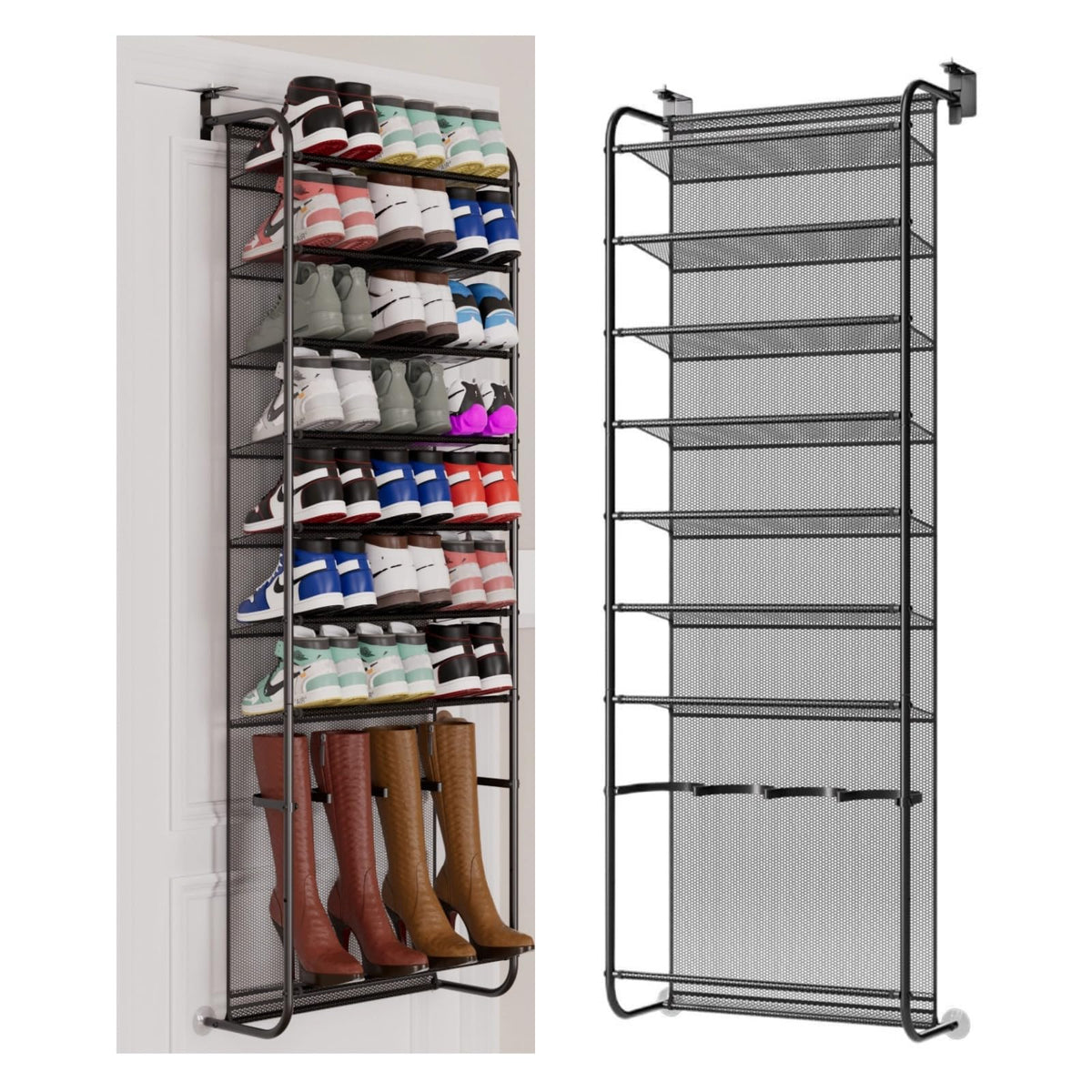 Over The Door Shoe Organizer-8 Tier Hanging Shoe Organizer, Heavy - Image 1