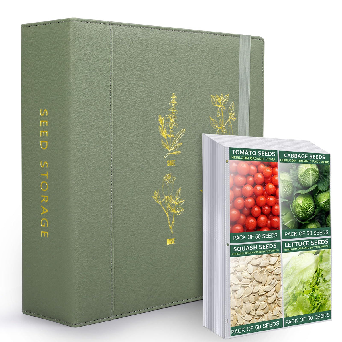Seed Storage Organizer, Binder with 50 Pack Sleeves - Image 1