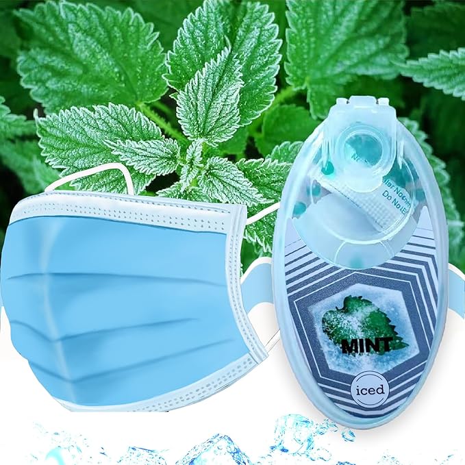 Mint-Infused Air Freshening Beads/Crush Balls -200 Pieces, Blue, for Face Masks and Filtered Spaces， Great for Smell Proof Purses- 200 Minty Balls in a Bag (200)
