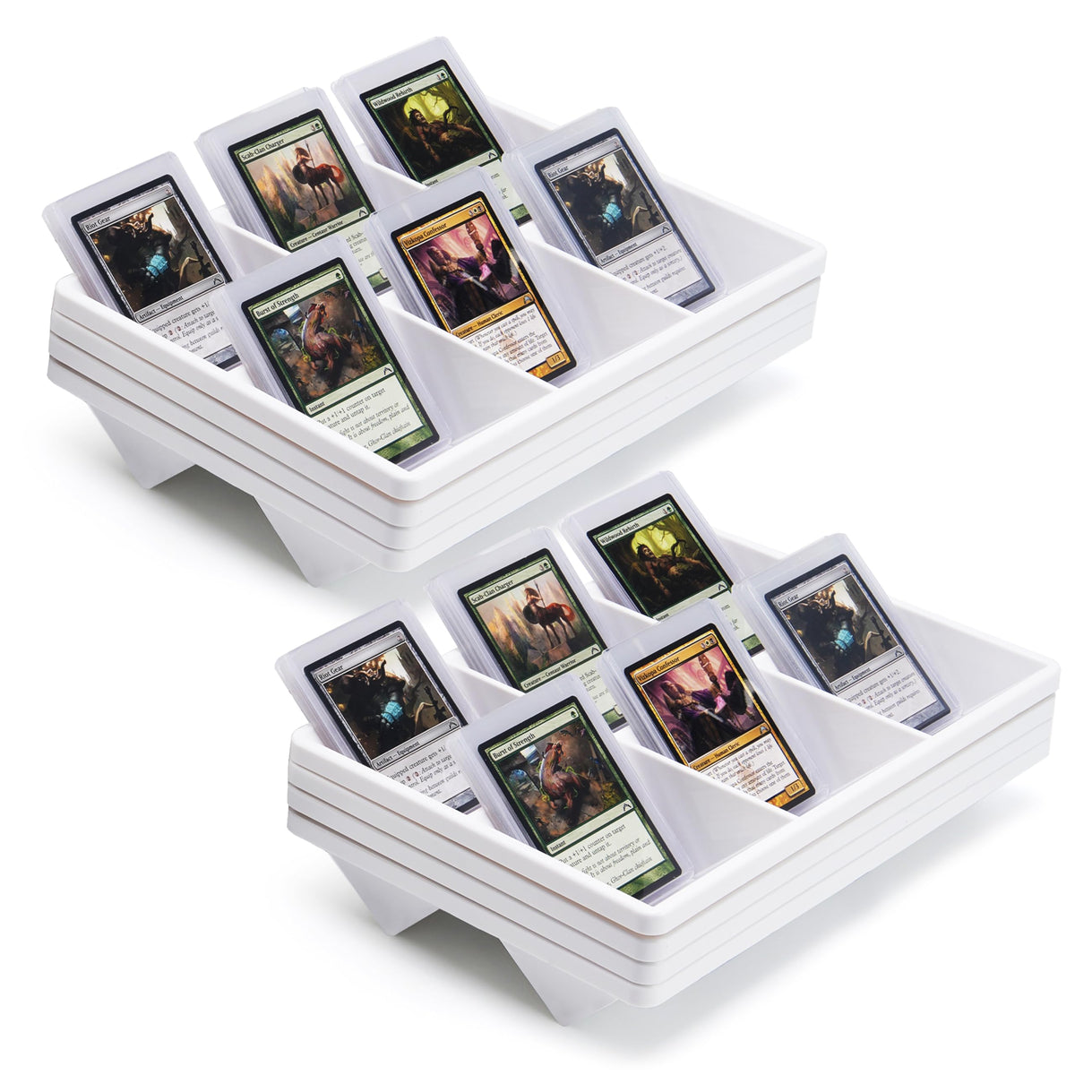 LUVCOSY 8 Pcs 6-cell Stackable Card Sorting Tray, Durable - Image 1