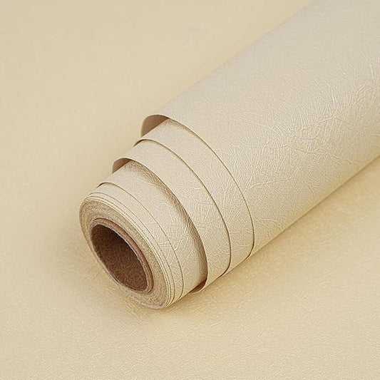 Peel and Stick Wallpaper Beige Yellow Silk Wall Paper - 15.7 x 98 Inch Self Adhesive Wallpaper Peel and Stick, Easy to Paste Wall Contact Paper for Stand Liner, Table and Door Makeover Decor