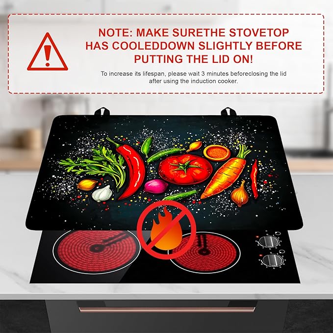 Stove Top Cover Flower Gas Stove Top Cover for Home Decoration Kitchen Pad Non-Stick Washable Cooktop Covers Countertop Protector Keep Stove Clean (Vegetable, 28L"x20W")
