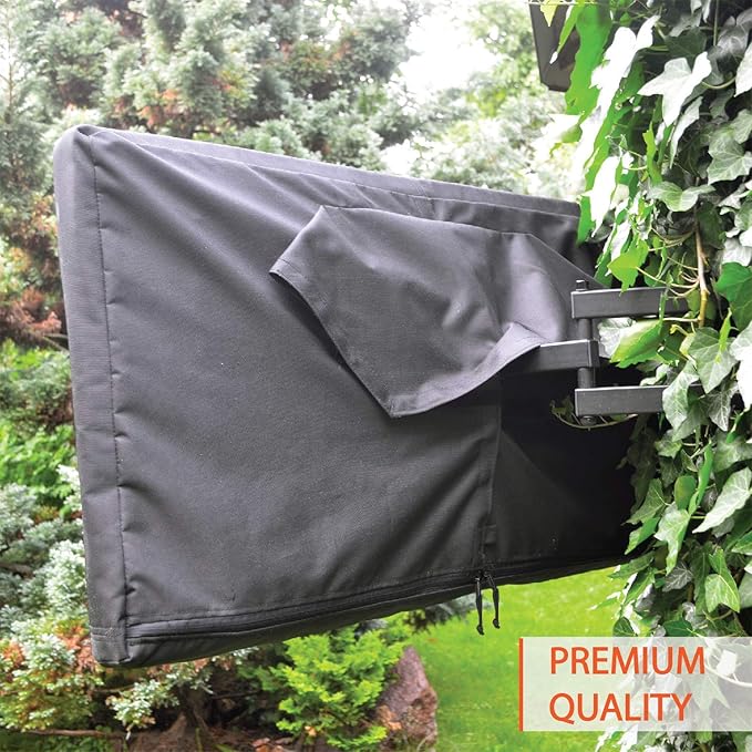 Outdoor TV Cover 70 - 75 inch - WITH ZIPPER, Weatherproof, Waterproof 360 degrees protection, Soft Non Scratch Interior - Black