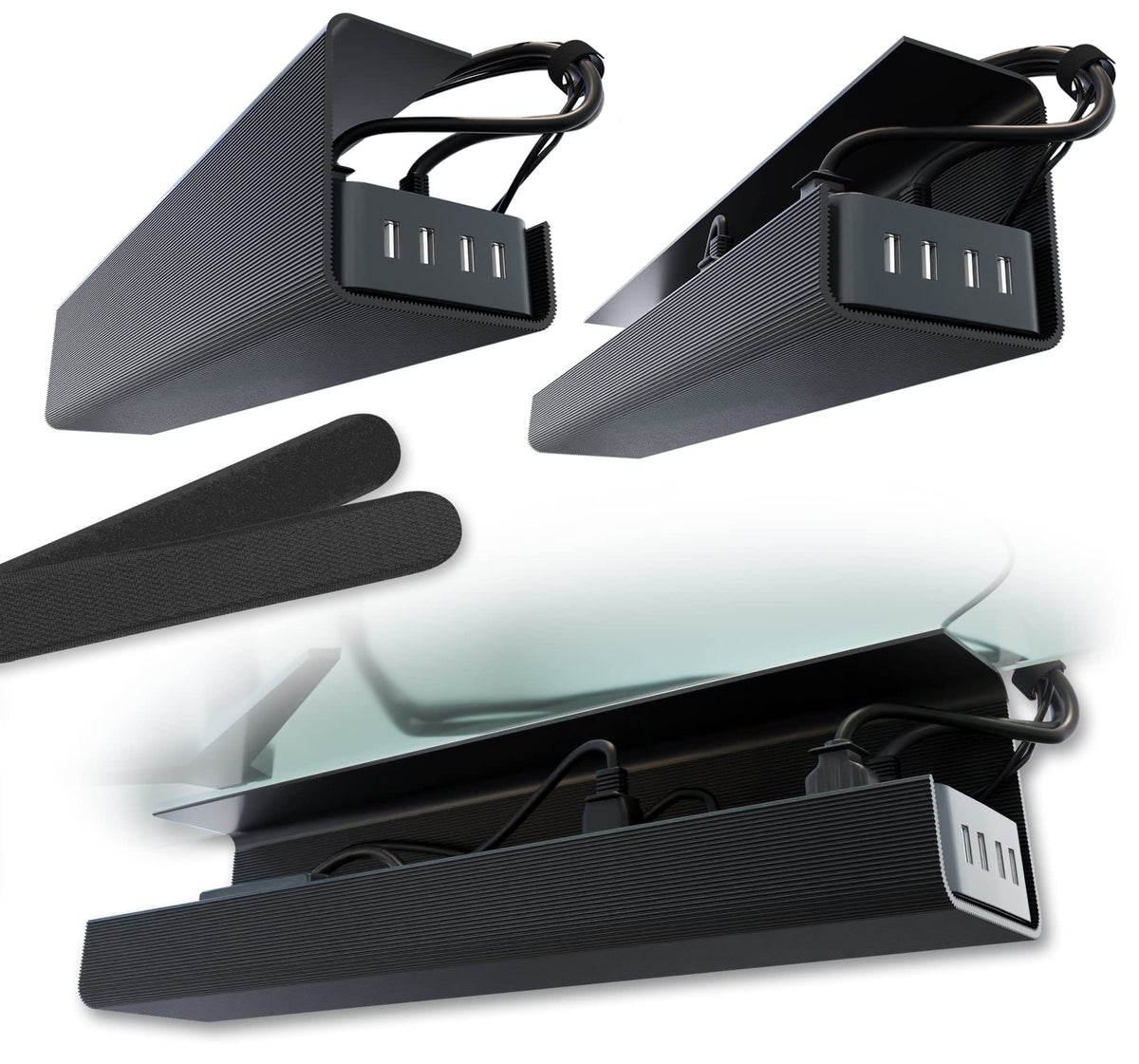 Scanfield Under Desk Cable Management Tray, No-Screw | Small Space Liv - Image 1