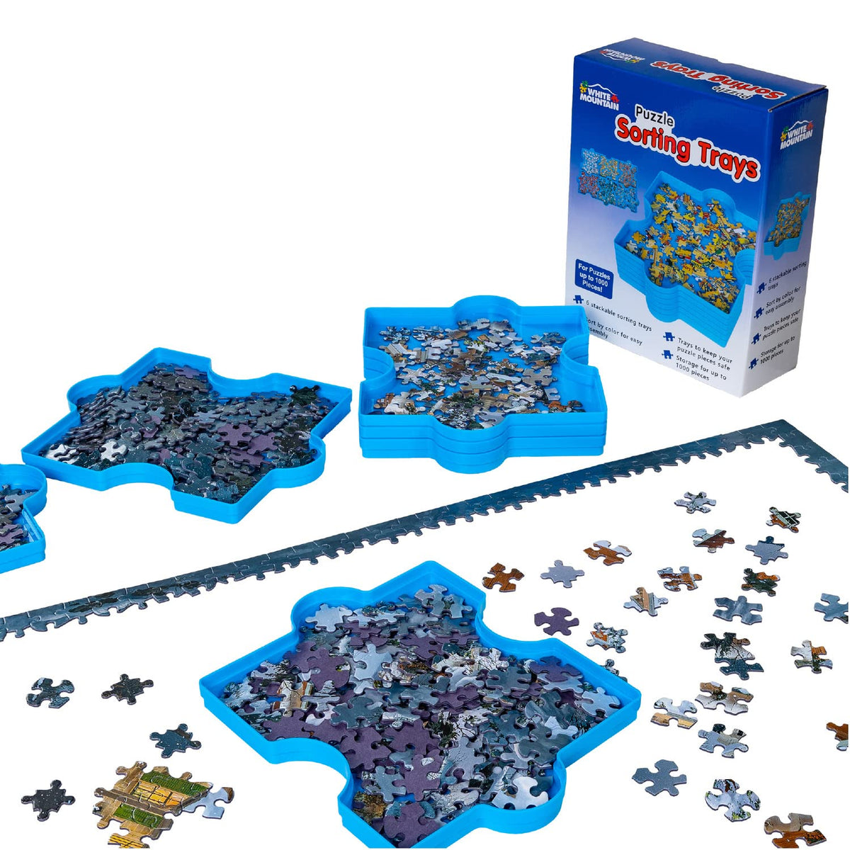 White Mountain Stackable Puzzle Sorting Trays, Set of 6 - Image 1