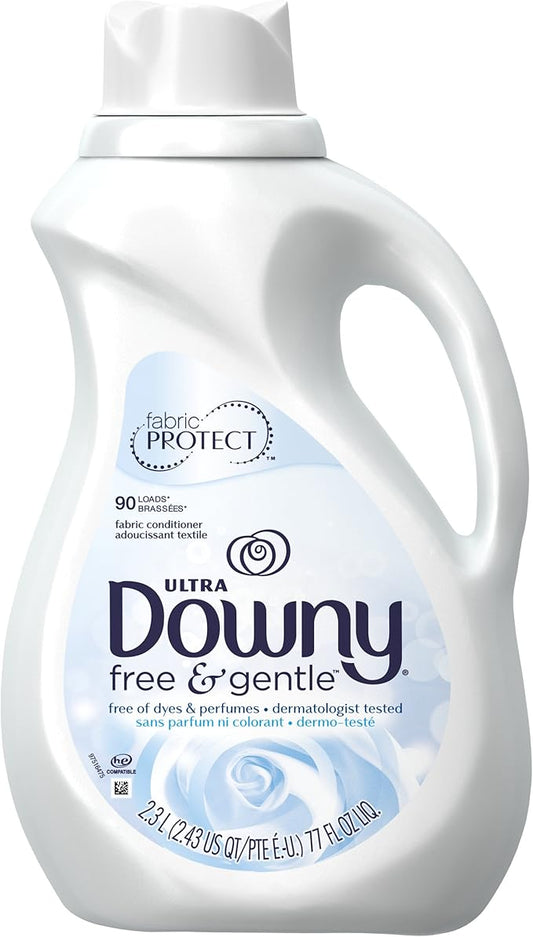Downy Free & Gentle Liquid Fabric Softener, 77 fl oz, 90 Loads
