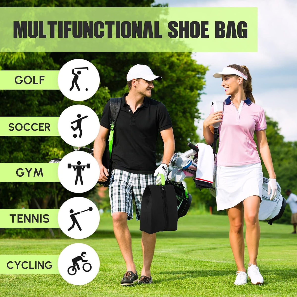 Black Cleat Bag with Activated Charcoal Odor Control