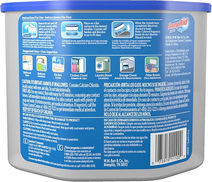 DampRid Fresh Scent Disposable Moisture Absorber, 10.5 oz., 3 Pack – Attracts & Traps Excess Moisture, Eliminates Musty Odors, Creates Fresher, Cleaner Air, White