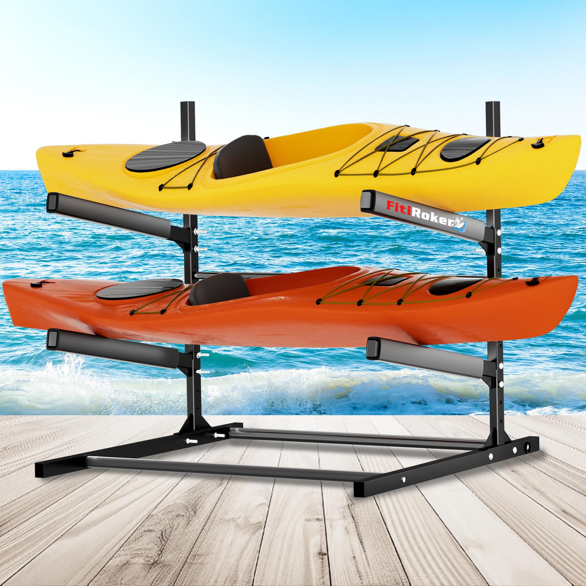 Kayak Storage Rack, Garage Stand, 100 lbs Per Tier - Image 1