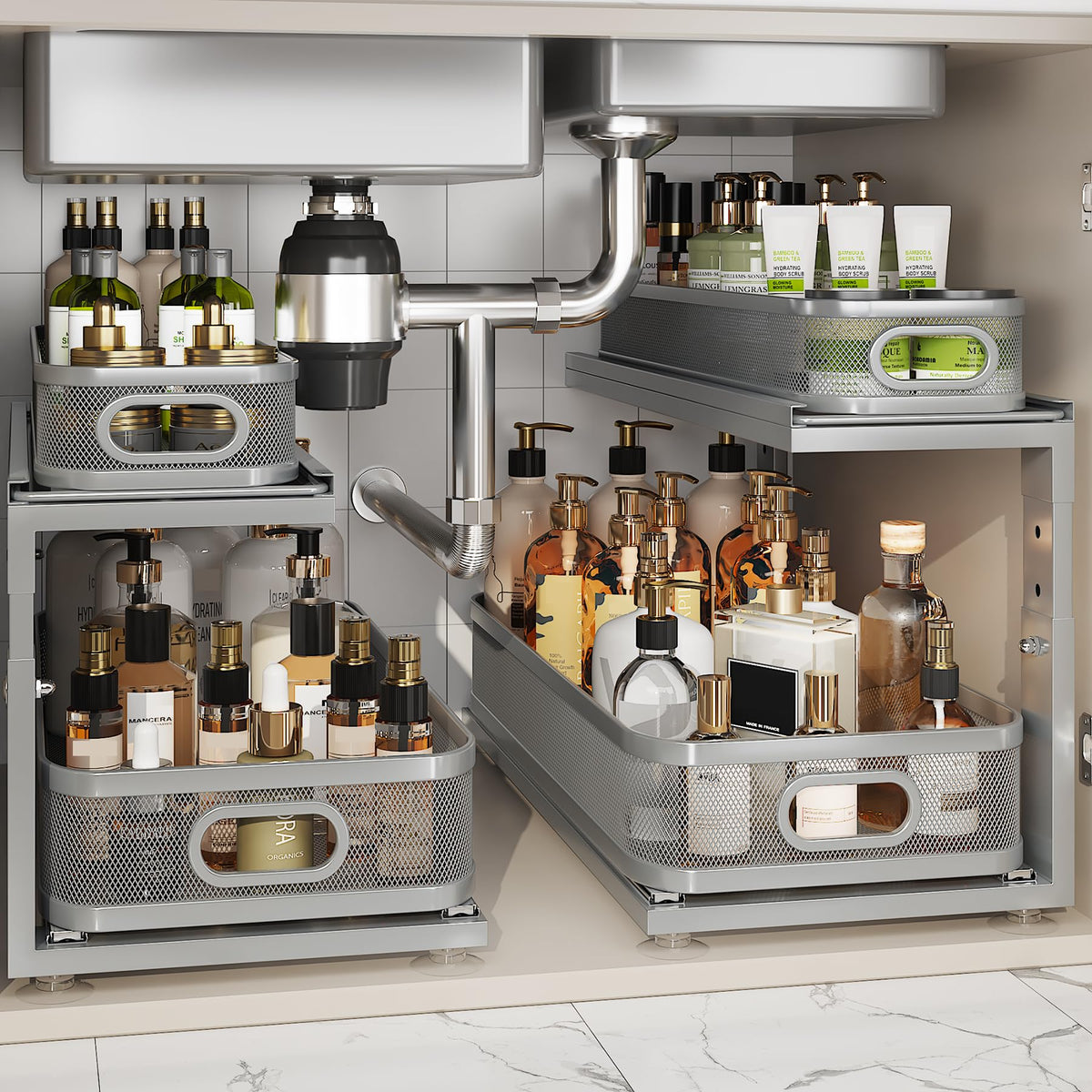2 Pack 21IN-Depth Under Sink Organizer With Next-Gen | Under Sink Stor - Image 1