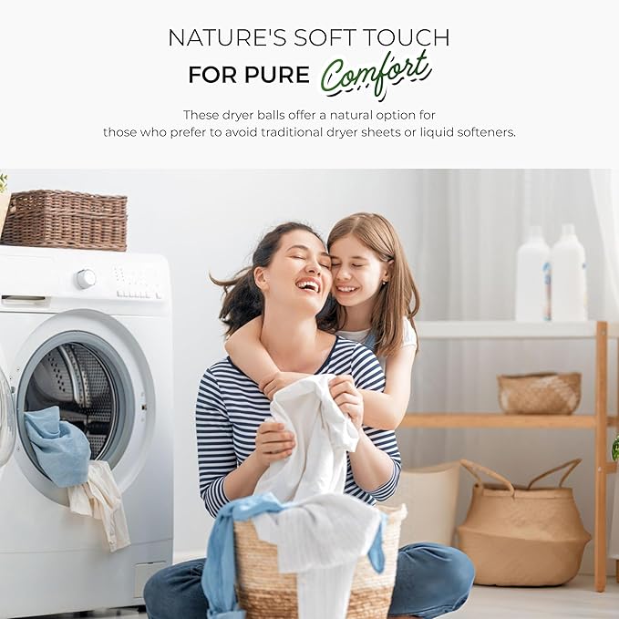Pursonic Laundry Wool Dryer Balls 9-Pack, XL Size Made with 100% Pure New Zealand Wool - Natural Reusable Fabric Softener Balls for Drying Time & Energy Consumption - Reduces Clothing Wrinkles & Lint