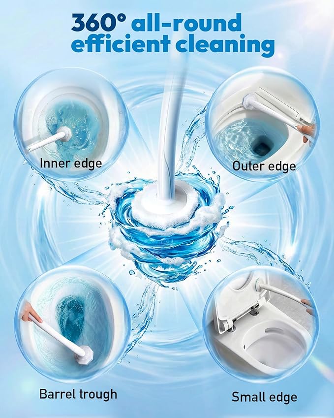 Disposable Toilet Wand Refill Compatible with Clorox Toilet Brush, 50 Count Disposable Heads for Deep Cleaning