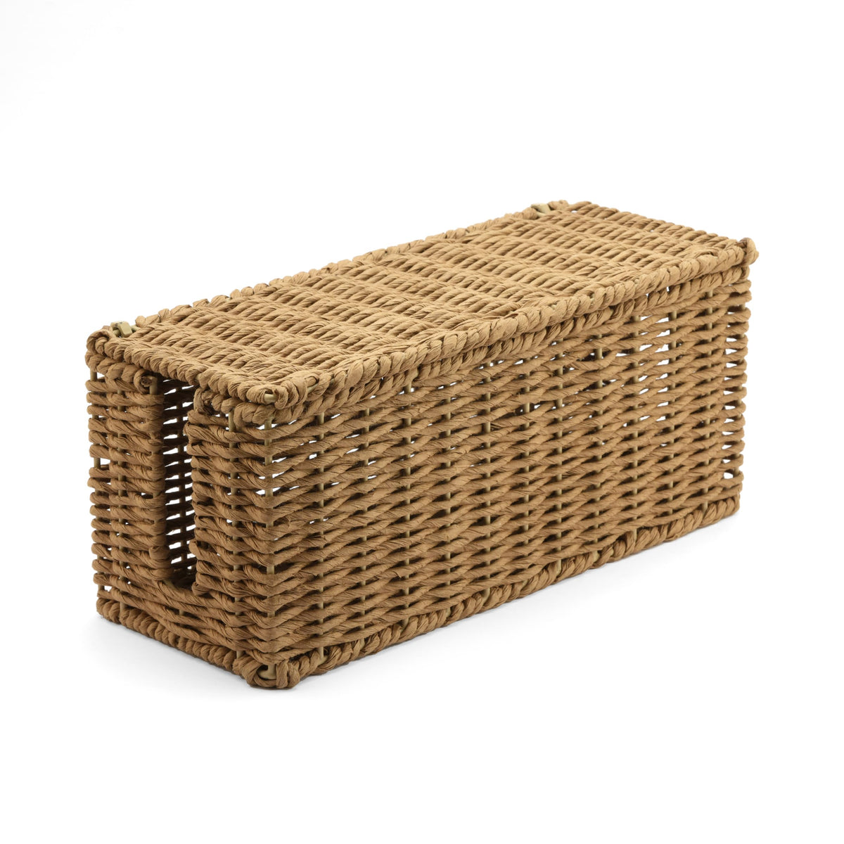 Handwoven Natural Raffia Cable Management Box with L | All Products - Image 1