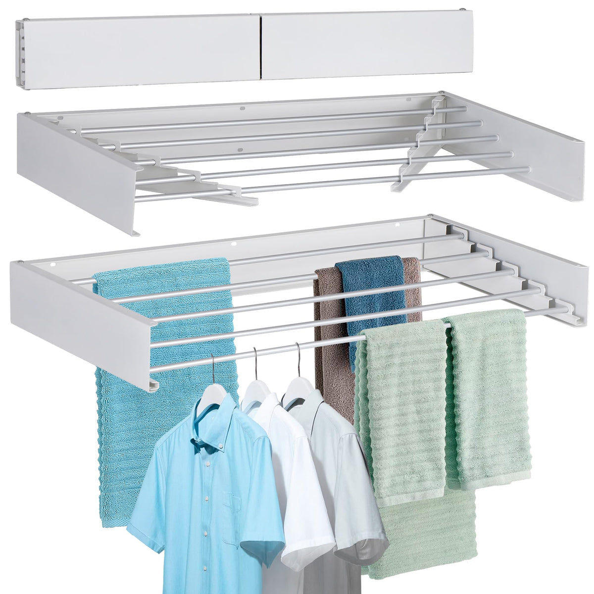 Laundry Drying Rack Wall Mounted Clothes Drying Rack - Image 1