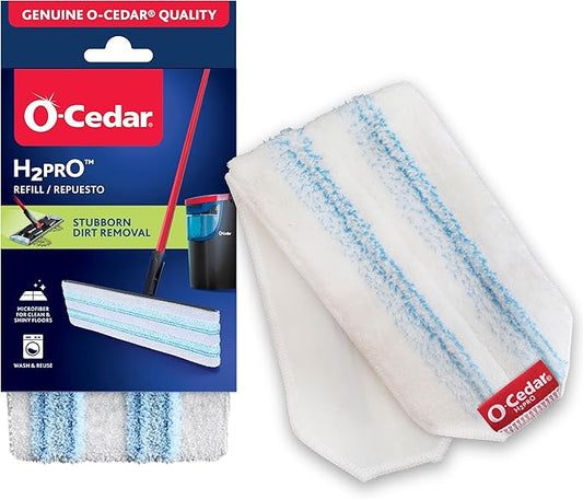 O-Cedar Genuine H2prO Mop Pad Replacement (1-Pack) | Microfiber Refill | Machine Washable | Removes 99% of Bacteria with Water* | Compatible with O-Cedar H2prO Spin Mop System