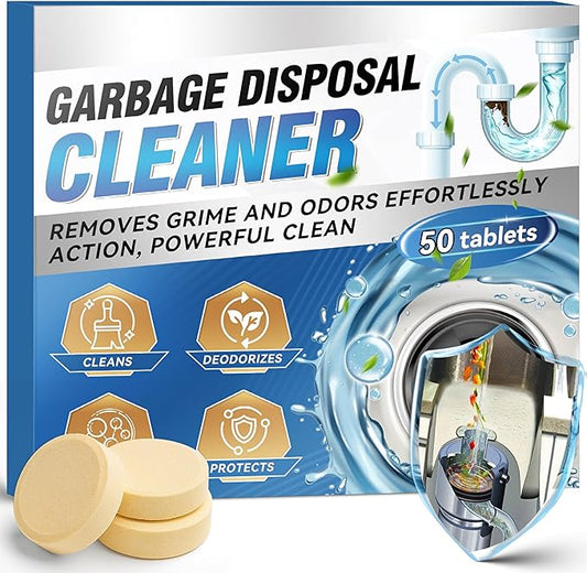 Garbage Disposal Cleaner and Deodorizer Tablets - 50 Count (1-Year Supply), Powerful Foaming Sink Cleaner, Quickly Eliminates Odors (49, Tablet)