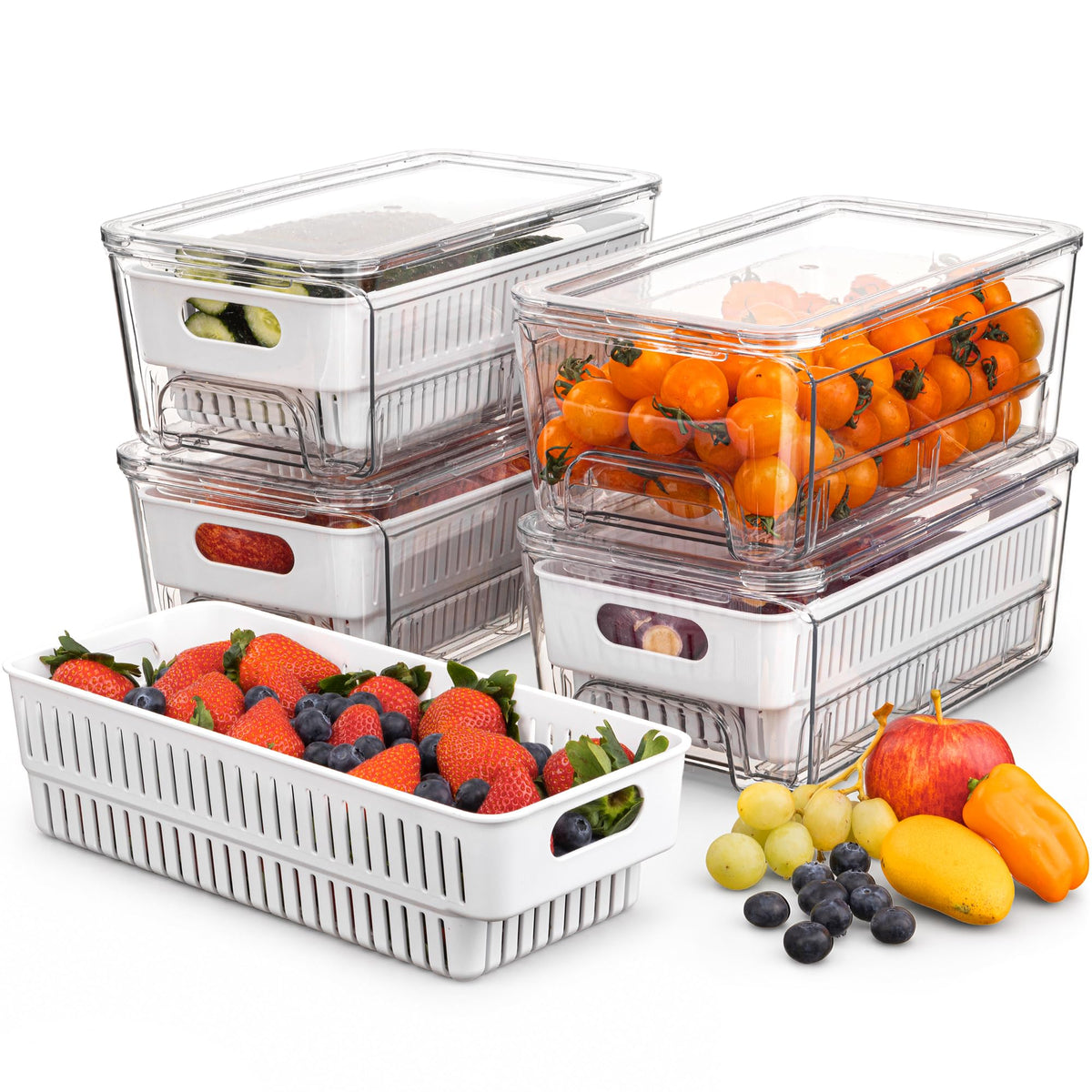 Antimbee Pull-Out Fridge Organizer Bins, 4-Pack - Image 1