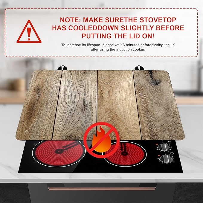 Stove Top Cover for Home Decoration Kitchen Pad Washable Cooktop Covers Countertop Stove Protector Mat for Home Kitchen Cooktops (Wood grain, 30"x21")