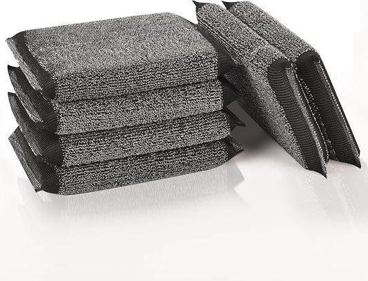 Steel-Wool Dish Sponges Kitchen Scrubbers - 6 Pack Non Scratch Heavy Duty Premium Scrub Sponges，Reusable Multipurpose Metal Cleans for Washing Dishes，Pots and Pans，Household Cleaning，Bathroom（Black）