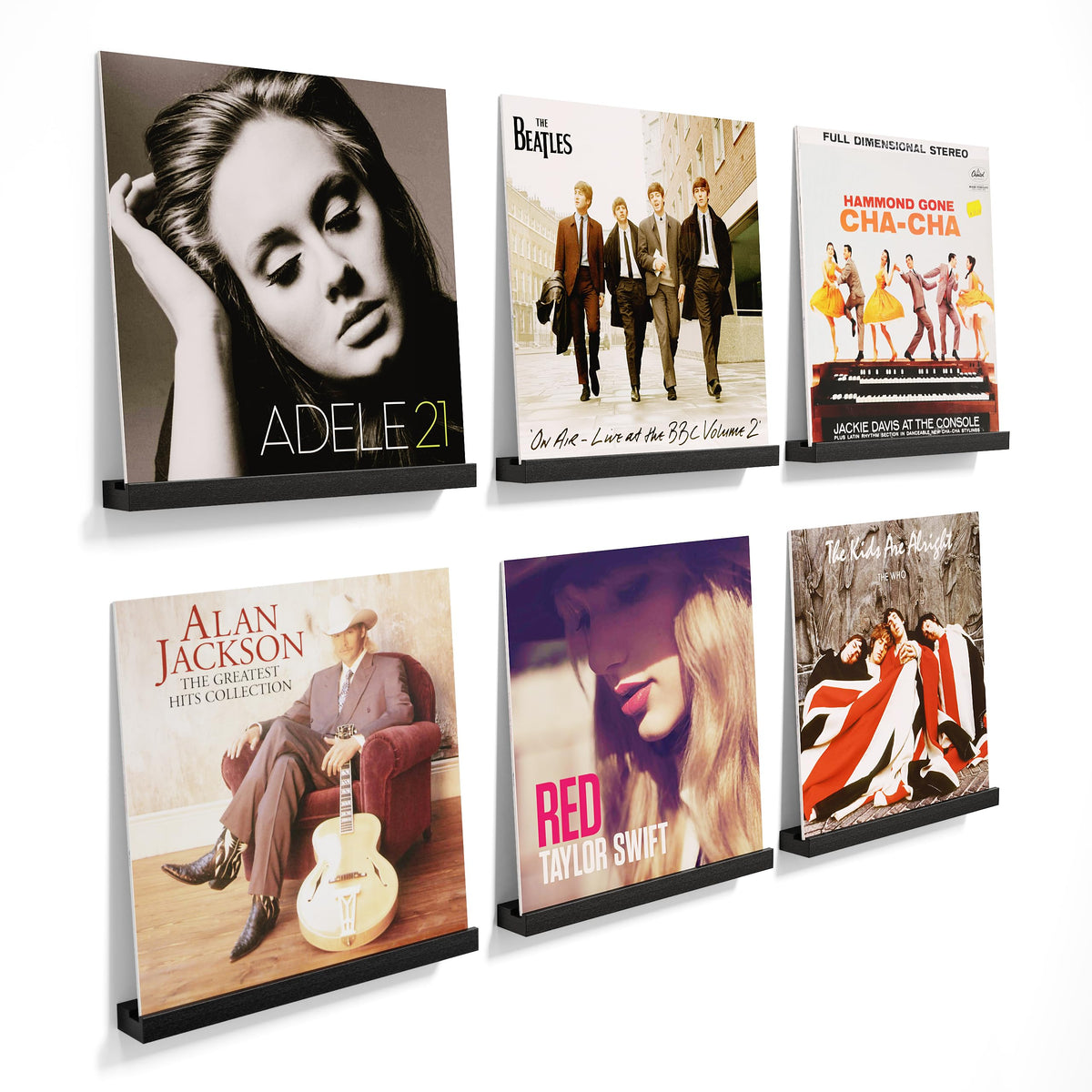 Emfogo Vinyl Record Shelf Wall Mount, 6 Pack Album Record - Image 1