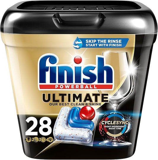 Finish Ultimate Dishwasher Detergent- 28 Count - With CycleSync™ Technology - Dishwashing Tablets - Dish Tabs