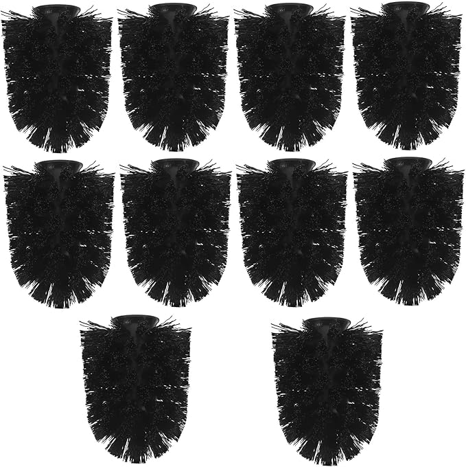 10pcs Heavy Duty Toilet Brush Heads Replacement Stiff Bristles Round Brush Heads 75x100mm for Bathroom and Toilet Bowl Cleaning