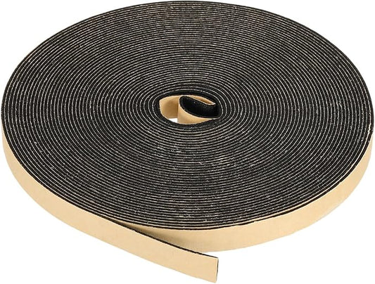 PATIKIL Foam Insulation Tape, 1/2" W x 1/16" t x 32.8FT Self Adhesive Weather Stripping Door Seal Strip for Door Window Air Conditioning, Black