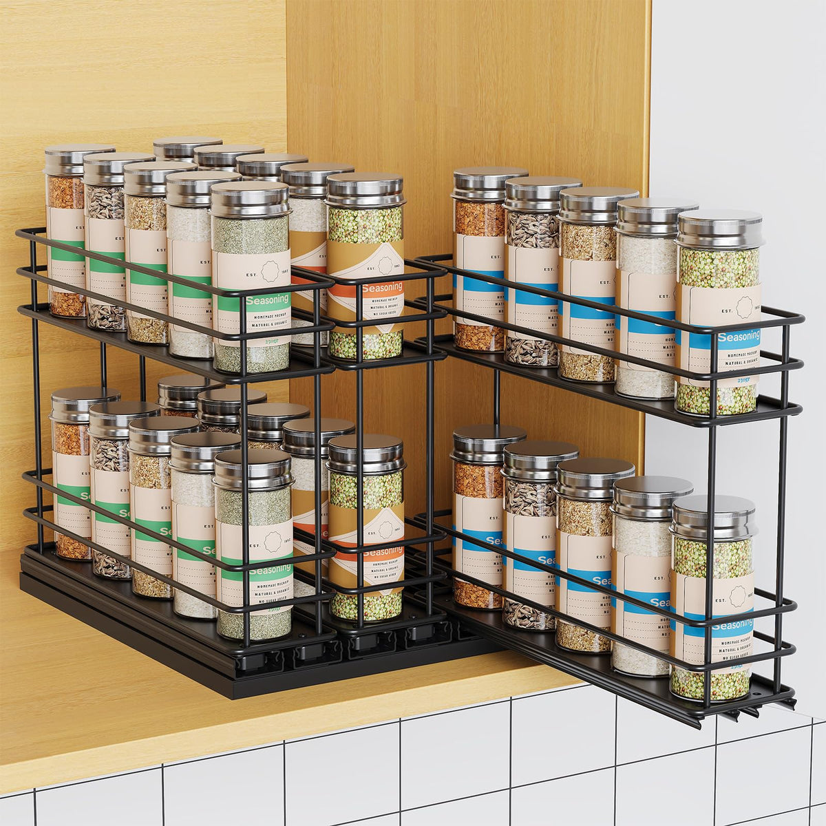 Mystozer Pull Out Spice Rack Organizer for Cabinet, Slide - Image 1
