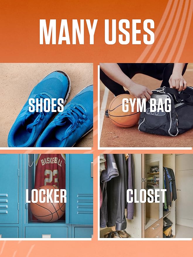 Sneaker Ball Shoe Odor Eliminator & Remover - Fresh, Clean Scent Blocks Odors - Twist-to-Activate - Compact & Durable - Fun, Colorful Designs - Ideal for Shoes, Gym Bags, Lockers, Pickleball, 6 Pack