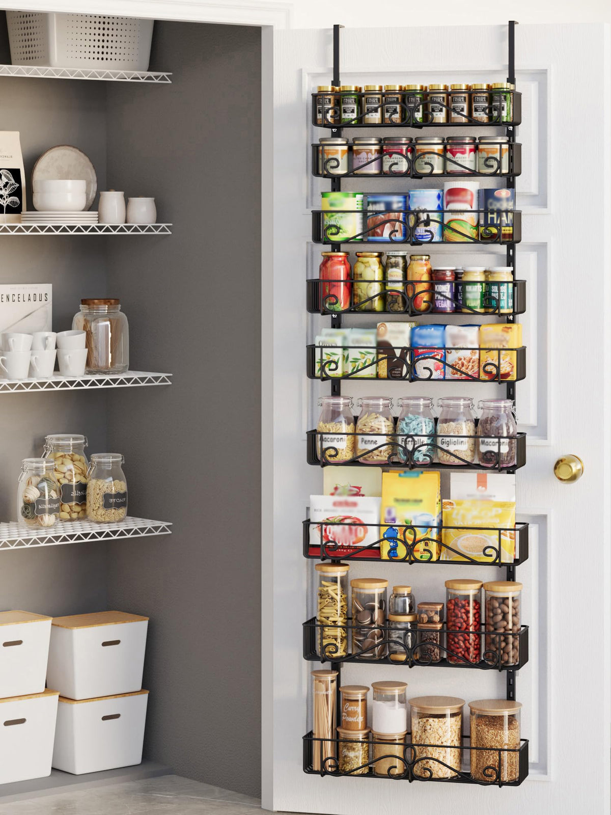 9-Tier Over Door Storage Rack, Heavy Duty Metal Hanging - Image 1