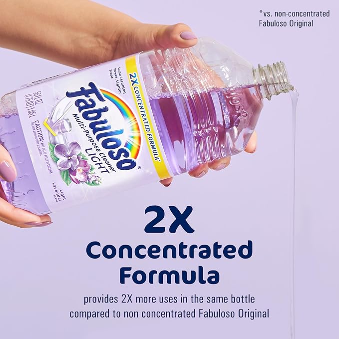 Fabuloso Multi-Purpose Cleaner, 2X Concentrated Formula, Floor Cleaner, Light Lavender Scent, 56 fl oz