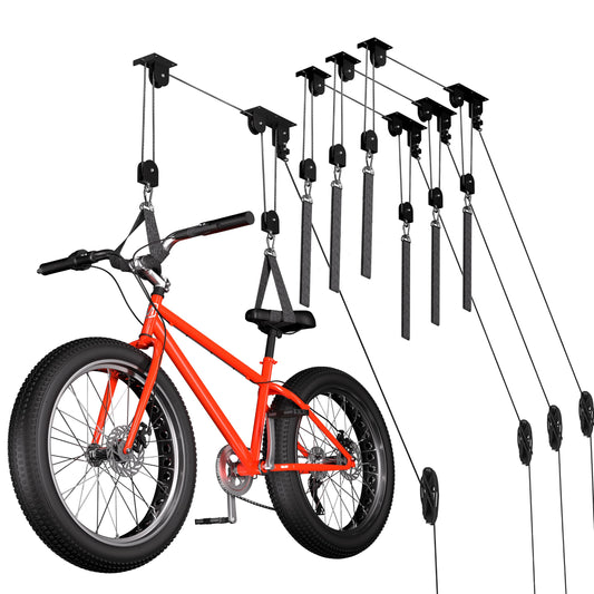 4-Pack Bike Hoist for Garage Ceiling, Ebike Pulley System - Image 1