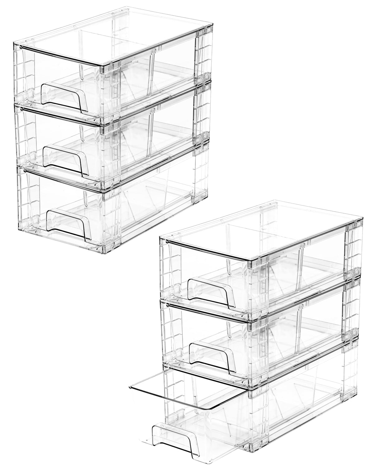 6 Pack Stackable Storage Drawers,Plastic Organizers | All Products - Image 1
