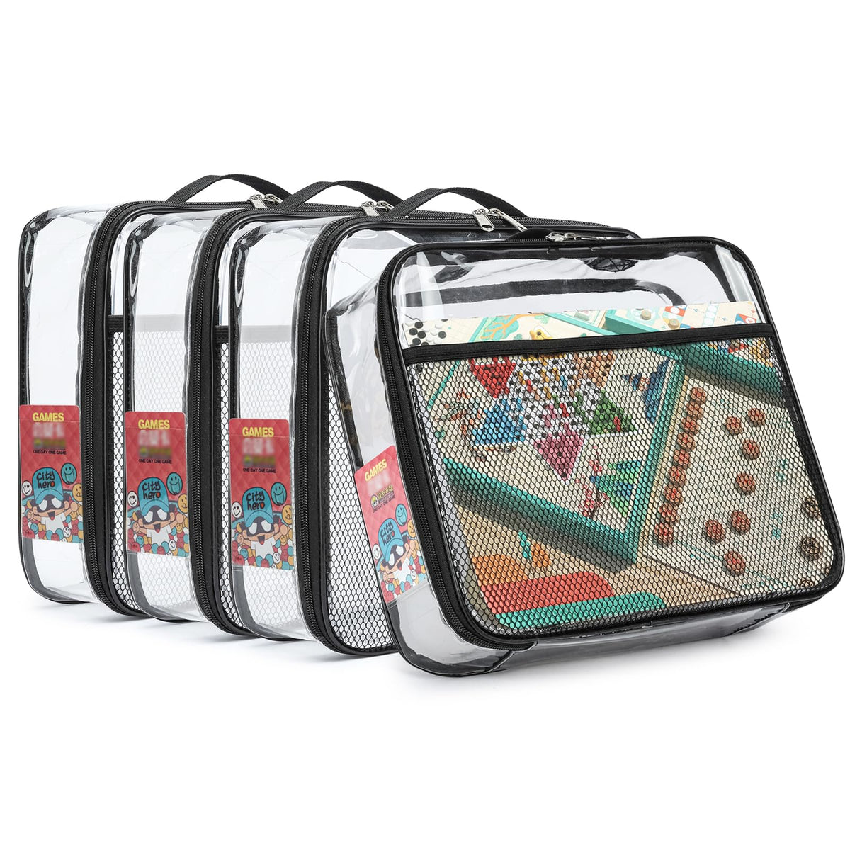 4 Pack Toy Storage Organizer Bags 13.7"L x 2.7"W x 9.7"H | - Image 1