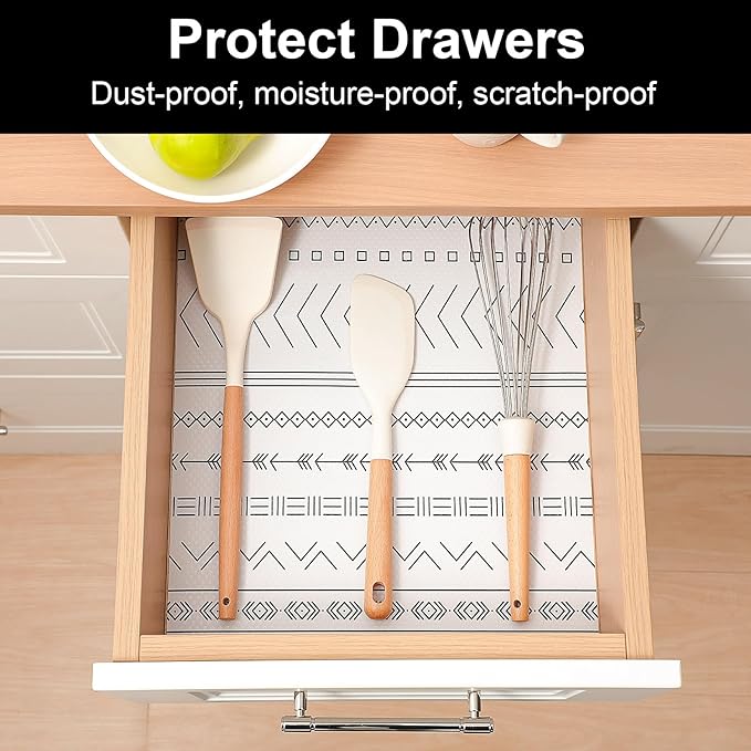 Cooyes Drawer Liner Shelf Liners for Kitchen Cabinets Refrigerator Liners Waterproof Kitchen Cupboard Liner Drawer Mats EVA Material Non Adhesive Fridge Liner for Shelves（17.5" W x 78.7" L）