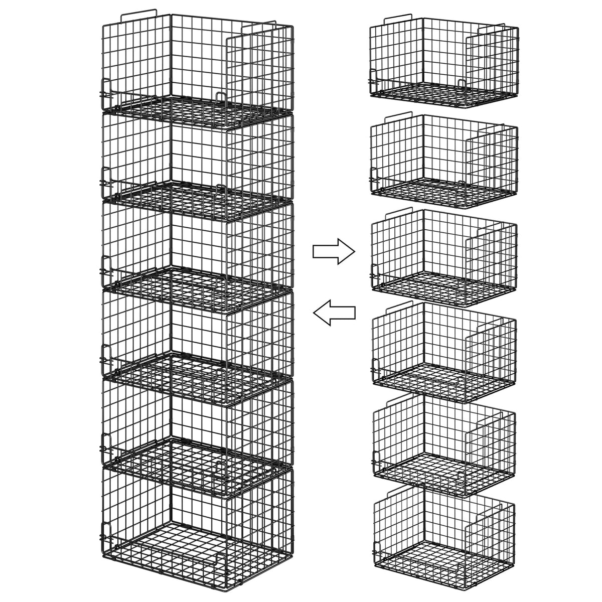 6-Tier Stackable Closet Organizers and Storage Basket - Foldable - Image 1
