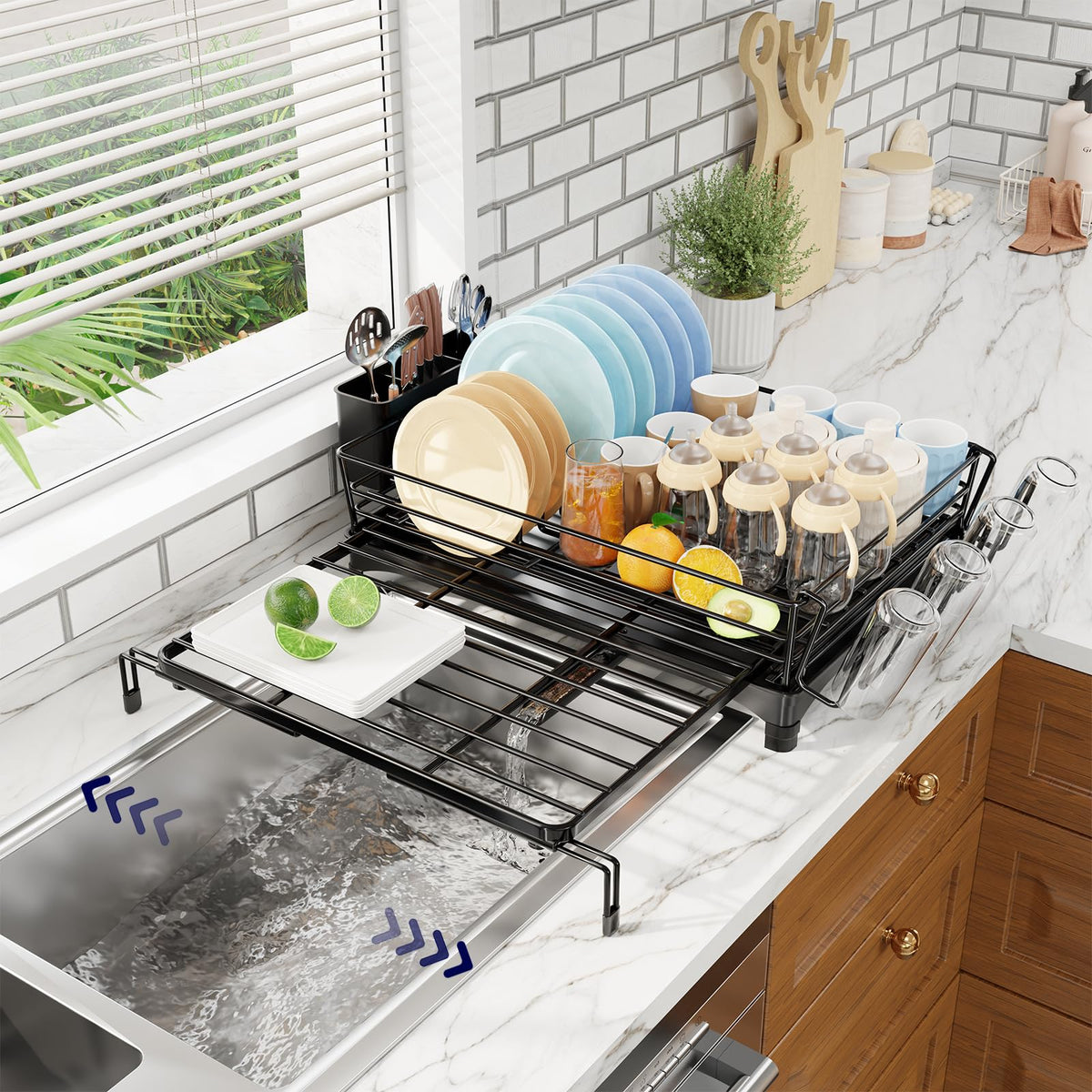 Simple Trending Dish Drying Rack - Expandable Dish Rack - Image 1