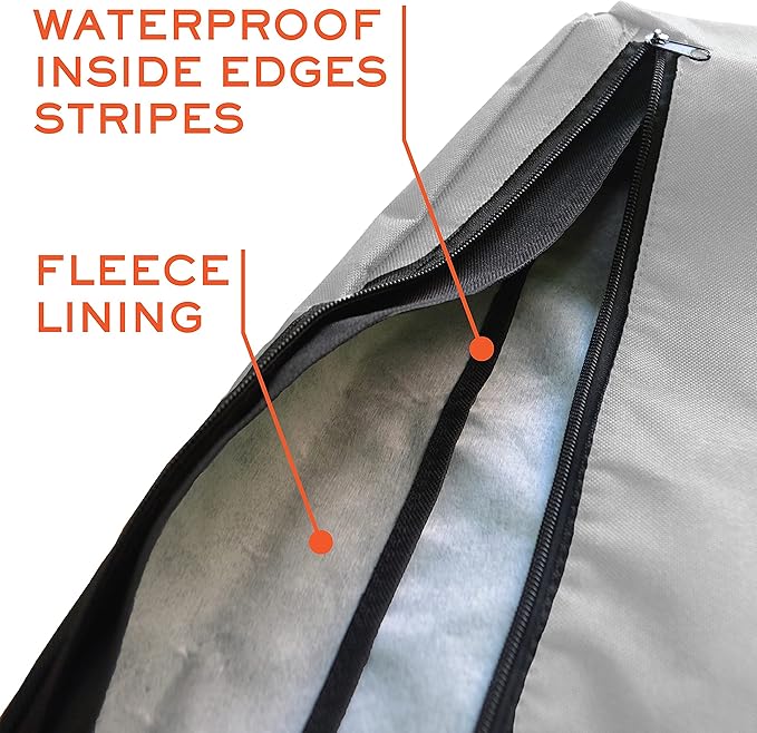 Outdoor TV Cover 60-65 inch - with Zipper, Weatherproof, Waterproof 360 Degrees Protection, Soft Non Scratch Interior - Warm Gray
